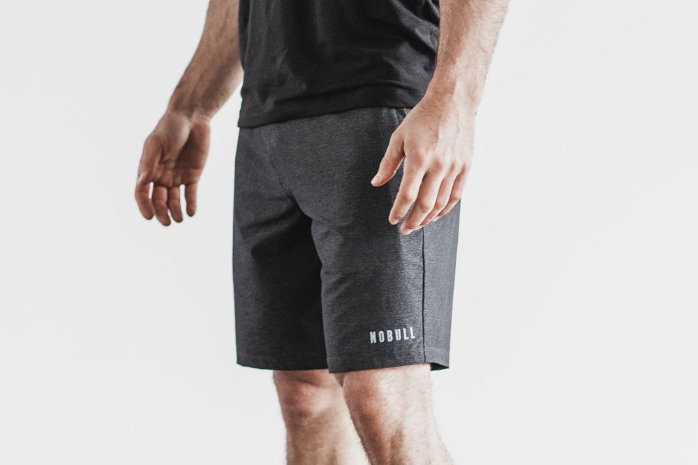 NOBULL Men's Stretch Woven 9" Shorts - Graphite Heather - Ireland (8760EJUWB)